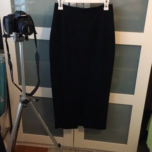 bebe black midi skirt